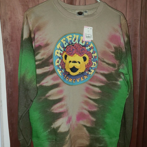 Grateful Dead Women NWT Forever Grateful Tie-Dye Crewneck Pullover Sweatshirt M - Picture 1 of 4